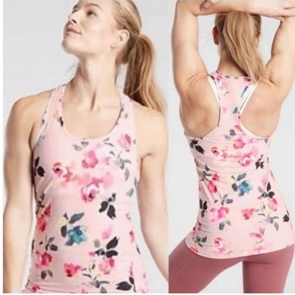 ATHLETA SHANTI  PRINTED‎ GYM YOGA RUNNING TOP SIZE XS
